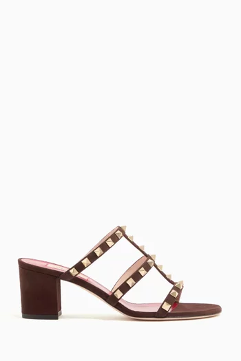 Rockstud 60 Slide Sandals in Suede