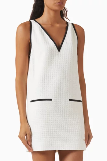 VLogo Midi Dress in Canestrello Cotton Tweed
