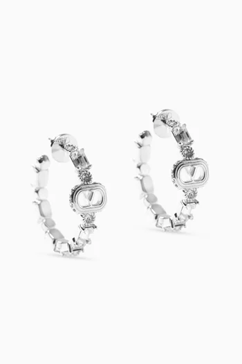 Ovalette Earrings in Swarovski® & Silver-tone Metal