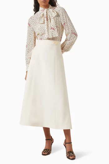 Plus De Pois Bubble Shirt in Crepe de Chine