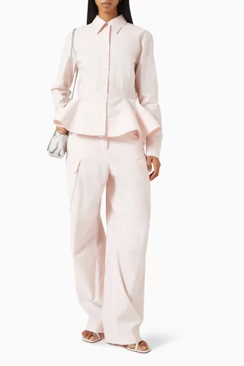 Peplum Shirt in Organic Cotton-blend