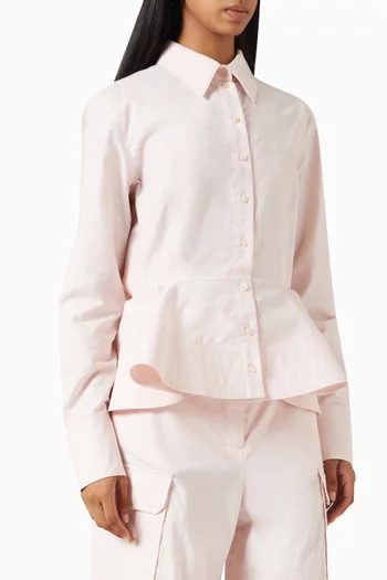 Peplum Shirt in Organic Cotton-blend