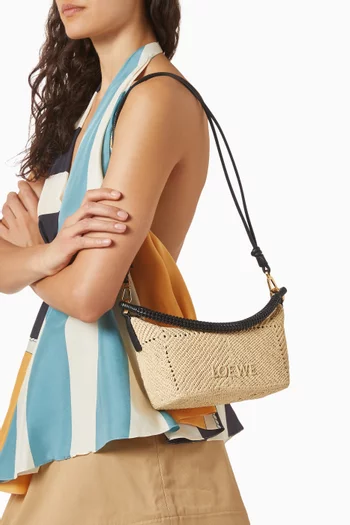 x Paula’s Ibiza Cala Crossbody Bag in Raffia & Leather