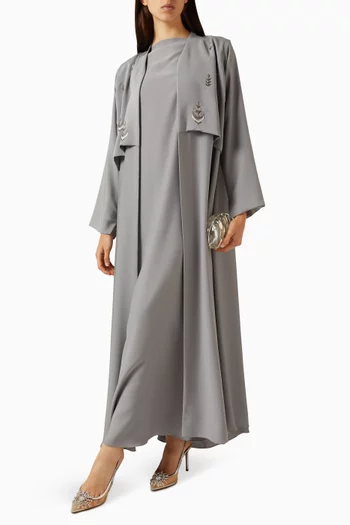 طقم عباية كريب مسامي، 3 قطع