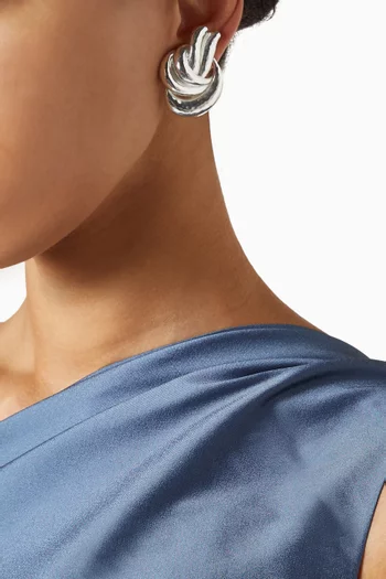 Samara Clip Earrings in Silver-plated Brass