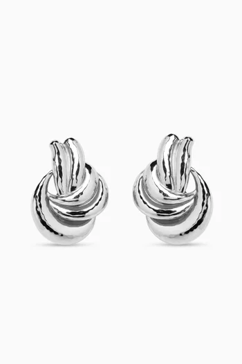 Samara Clip Earrings in Silver-plated Brass