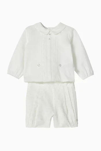 Woven Blouse & Shorts Set
