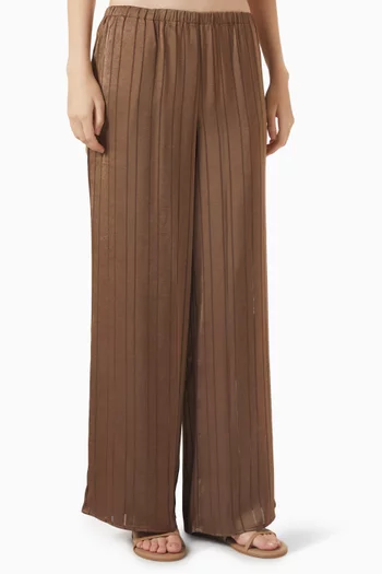 Deija Striped Pants in Satin