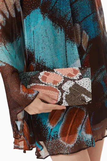 Muse Beaded Clutch in Satin