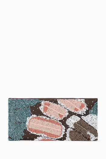 Muse Beaded Clutch in Satin