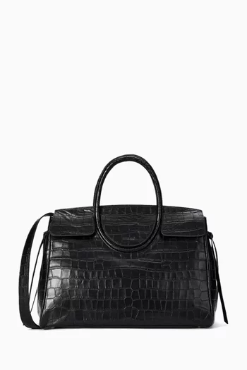 Medium Maude Carryall Tote Bag in Croc-embossed Leather