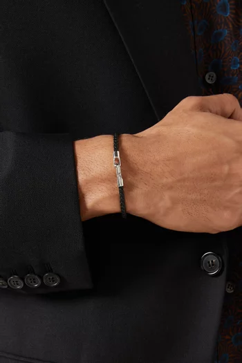 Ames Bracelet in Leather & Sterling Silver