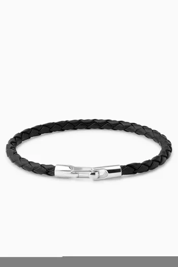 Ames Bracelet in Leather & Sterling Silver