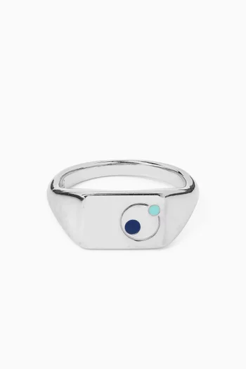 Orbit Signet Ring in Sterling Silver