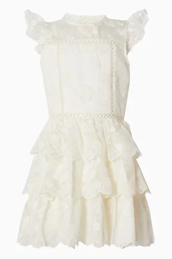 Alisha Frill Embroidered Dress