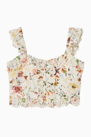 Christina Embroidered Cropped Top