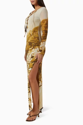Reve Lace-up Dress in Mesh
