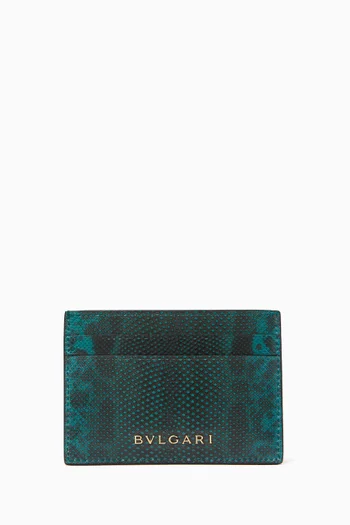 Serpenti Forever Card Holder in Karung Leather
