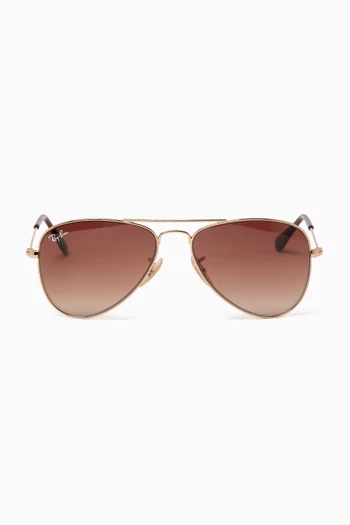 Junior Aviator Sunglasses in Gold-tone Metal