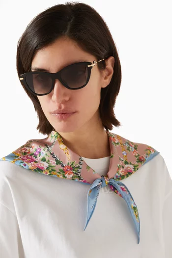 نظارة شمسية بإطار بتصميم فراشة أسيتات