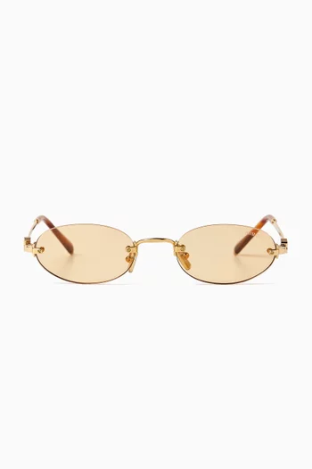 Rimless Oval Sunglasses in Metal