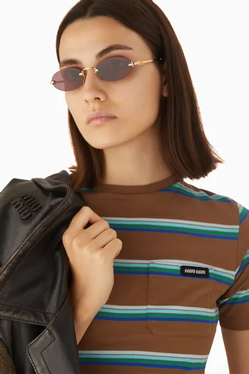 Oval Sunglasses in Metal