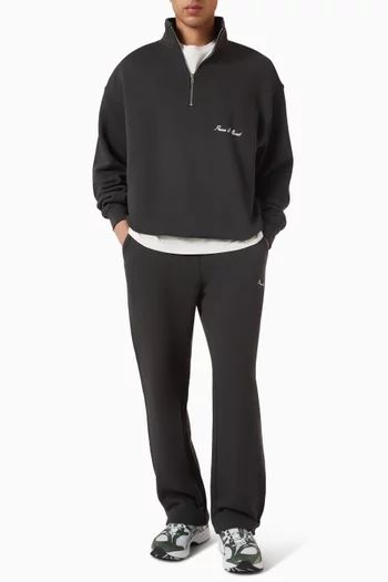 Signature Quarter Zip-up Sweatshirt in Cotton