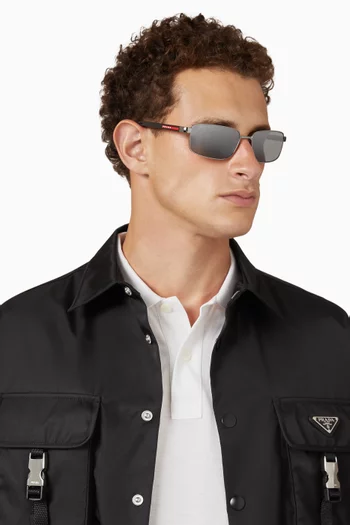 Rectangular Sunglasses in Metal