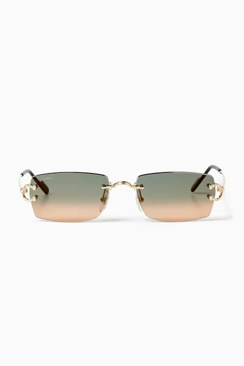 Rectangle Sunglasses in Metal