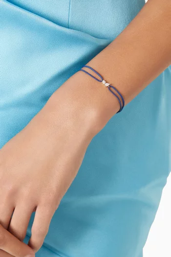 Duo Diamonds Rainbow Cord Bracelet in 14kt Gold