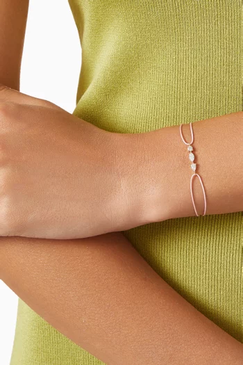 Alba Three Diamonds Rainbow Cord Bracelet in 14kt Gold