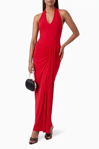 Donatella Halter Dress in Jersey
