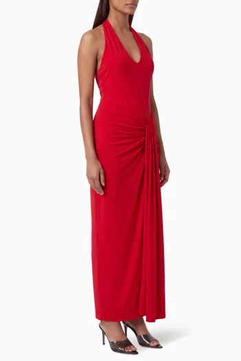 Donatella Halter Dress in Jersey