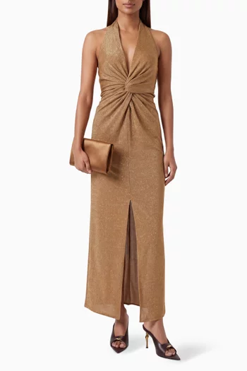 Eleonora Maxi Dress in Metallic Jersey
