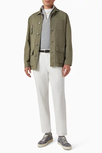 English Rib Half-zip Sweater in Cotton