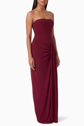 Dana Ruched Strapless Dress in Jersey