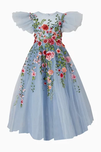 Gown in Embroidered Tulle