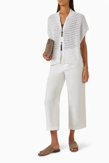 Openwork Cardigan in Linen Blend