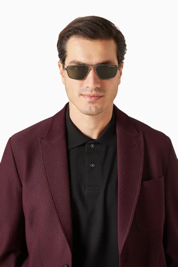 Geometric Aviator Sunglasses in Metal