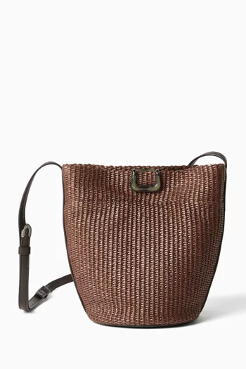 Small Bucket Bag in Techno Raffia