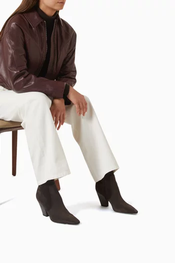 Monili Heel 90 Ankle Boots in Suede