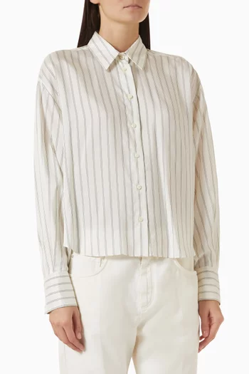 Striped Monili Shirt in Silk-poplin