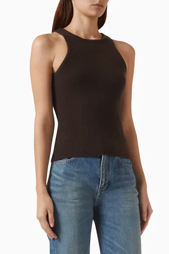 Luna Ribbed Tank Top in Cashmere-blend