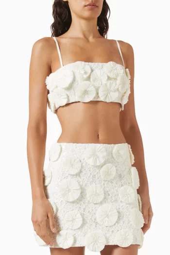 Delia Floral Bra Top in Raffia