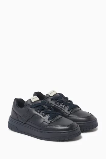 Low-top Sneakers in Glossy Bovine Leather