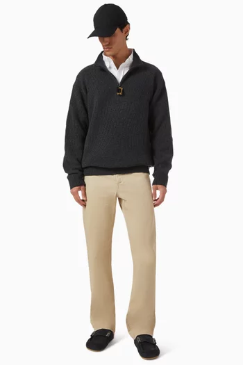 Half Zip Sweater in Wool & Cotton