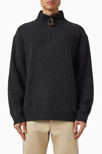 Half Zip Sweater in Wool & Cotton