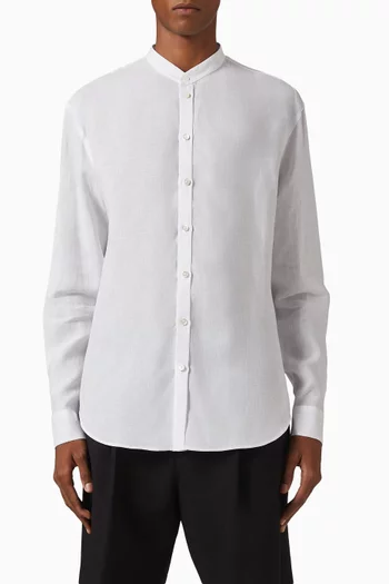 Guru Collar Chambray Shirt in LInen