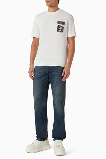 Embroidered Logo Patch T-shirt in Cotton
