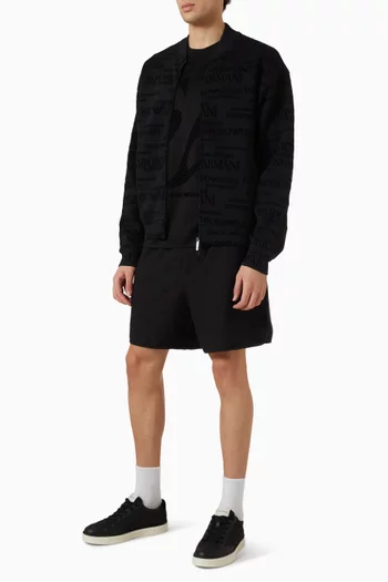 Logo Print Hoodie in Double Jersey